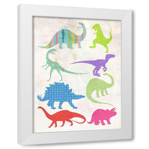 Dino Age White Modern Wood Framed Art Print by Phillip, Jamie