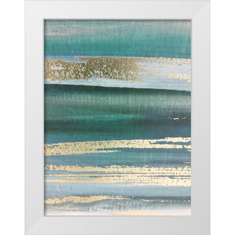 Streaks Of Gold White Modern Wood Framed Art Print by Phillip, Jamie