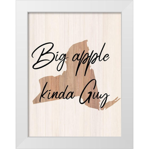 New York Guy White Modern Wood Framed Art Print by Phillip, Jamie