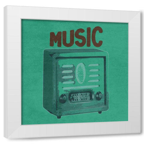 Retro Music White Modern Wood Framed Art Print by Phillip, Jamie