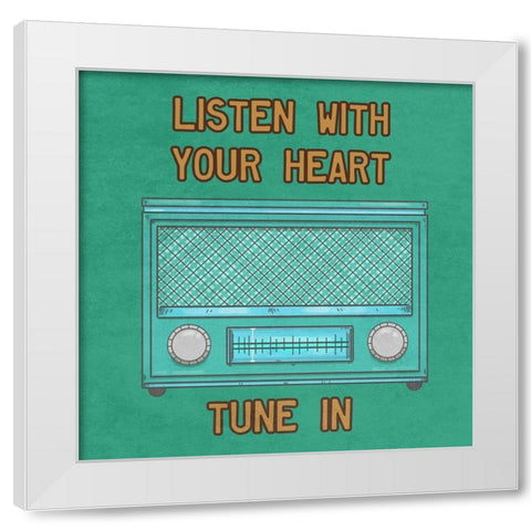 Retro Music 2 White Modern Wood Framed Art Print by Phillip, Jamie