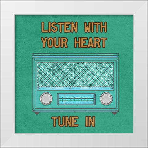 Retro Music 2 White Modern Wood Framed Art Print by Phillip, Jamie