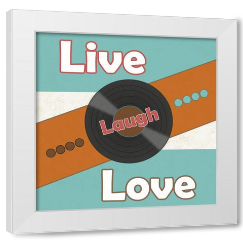 Love The Music White Modern Wood Framed Art Print by Phillip, Jamie