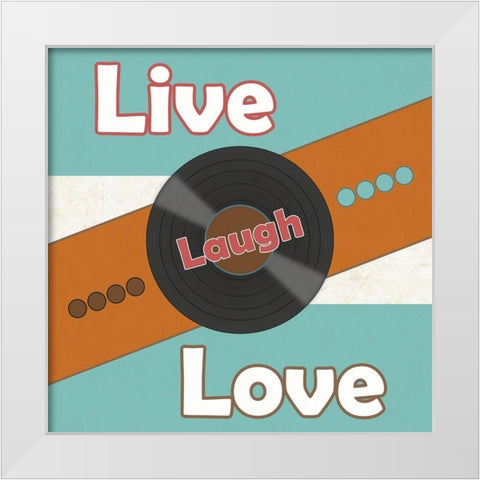 Love The Music White Modern Wood Framed Art Print by Phillip, Jamie