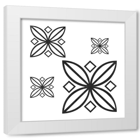 Pattern Flower White Modern Wood Framed Art Print by Phillip, Jamie