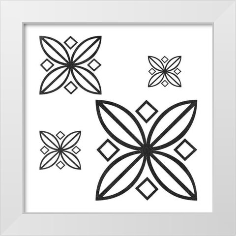 Pattern Flower White Modern Wood Framed Art Print by Phillip, Jamie