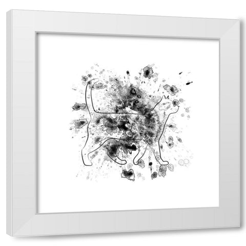 Catty Walk White Modern Wood Framed Art Print by Phillip, Jamie
