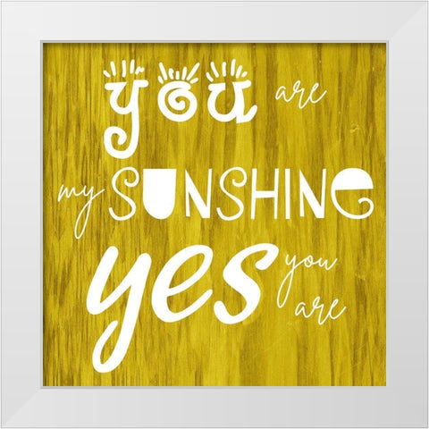 Sunshine Baby White Modern Wood Framed Art Print by Phillip, Jamie