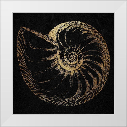Gold Shell White Modern Wood Framed Art Print by Phillip, Jamie