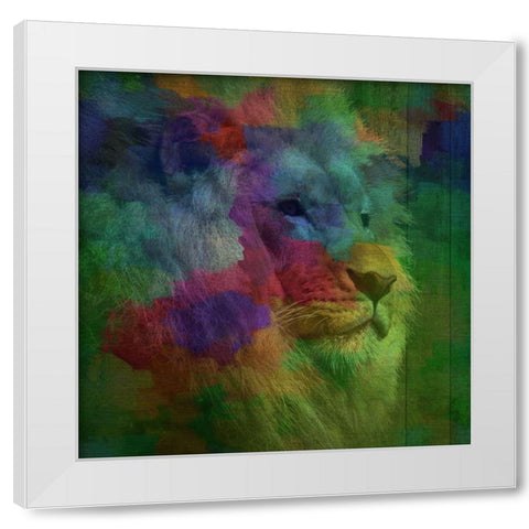Lion Roar White Modern Wood Framed Art Print by Phillip, Jamie