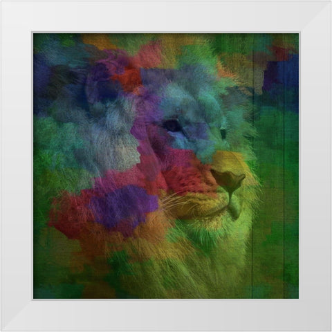 Lion Roar White Modern Wood Framed Art Print by Phillip, Jamie