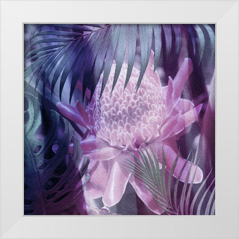 Tropical Floral White Modern Wood Framed Art Print by Phillip, Jamie