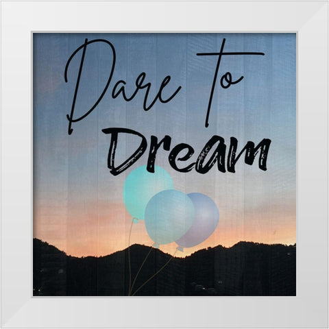 Dare White Modern Wood Framed Art Print by Phillip, Jamie