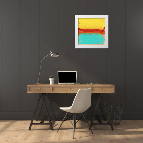 Striking Strokes White Modern Wood Framed Art Print by Phillip, Jamie
