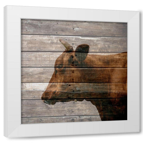 Bullkin White Modern Wood Framed Art Print by Phillip, Jamie