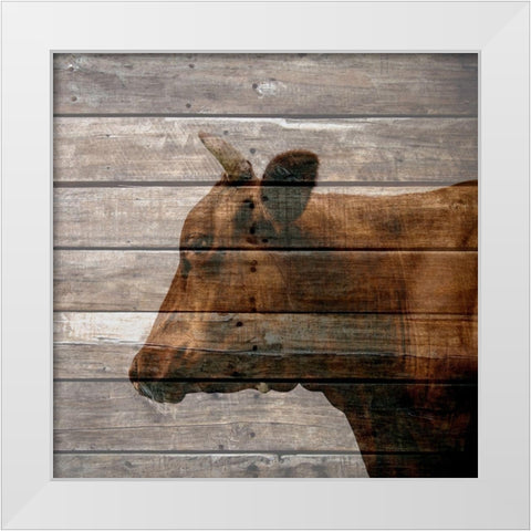 Bullkin White Modern Wood Framed Art Print by Phillip, Jamie