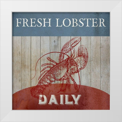 Fresh Lobster White Modern Wood Framed Art Print by Phillip, Jamie