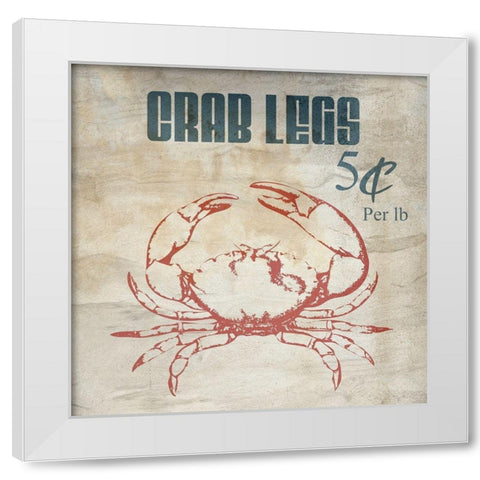 Crab Legs White Modern Wood Framed Art Print by Phillip, Jamie