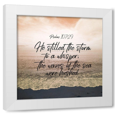 Psalms 107 29 White Modern Wood Framed Art Print by Phillip, Jamie