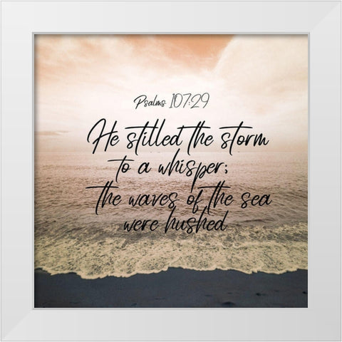 Psalms 107 29 White Modern Wood Framed Art Print by Phillip, Jamie