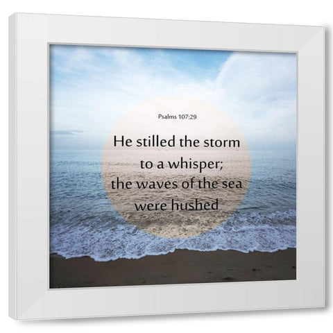 Psalms 107 29 White Modern Wood Framed Art Print by Phillip, Jamie