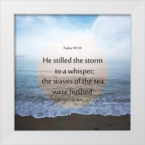 Psalms 107 29 White Modern Wood Framed Art Print by Phillip, Jamie