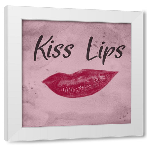 Kissy Lips White Modern Wood Framed Art Print by Phillip, Jamie