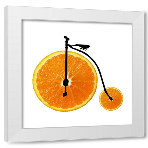 Orange Bike White Modern Wood Framed Art Print by Phillip, Jamie