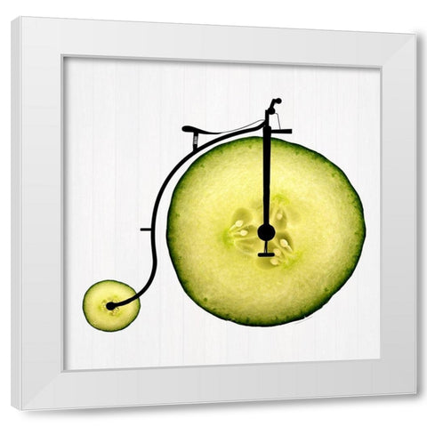 Cucumber Bike White Modern Wood Framed Art Print by Phillip, Jamie