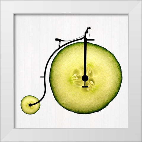 Cucumber Bike White Modern Wood Framed Art Print by Phillip, Jamie