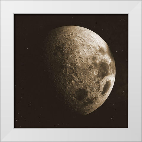 A Slice Of The Moon White Modern Wood Framed Art Print by Phillip, Jamie