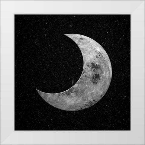 Night Moon  White Modern Wood Framed Art Print by Phillip, Jamie