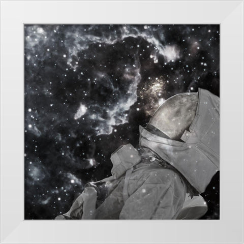 Space View White Modern Wood Framed Art Print by Phillip, Jamie