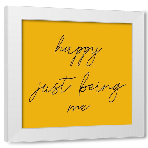 Happy White Modern Wood Framed Art Print by Phillip, Jamie