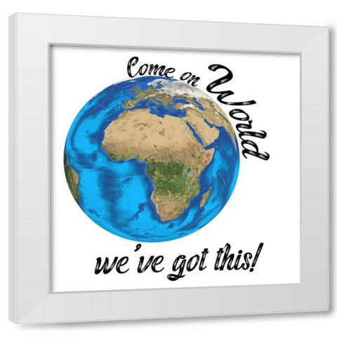 World 1 White Modern Wood Framed Art Print by Phillip, Jamie