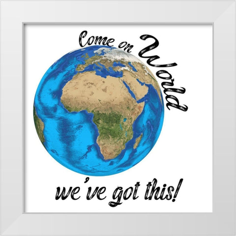 World 1 White Modern Wood Framed Art Print by Phillip, Jamie