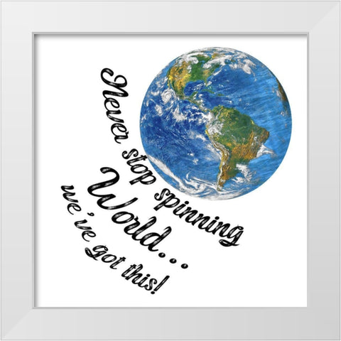 World 3 White Modern Wood Framed Art Print by Phillip, Jamie
