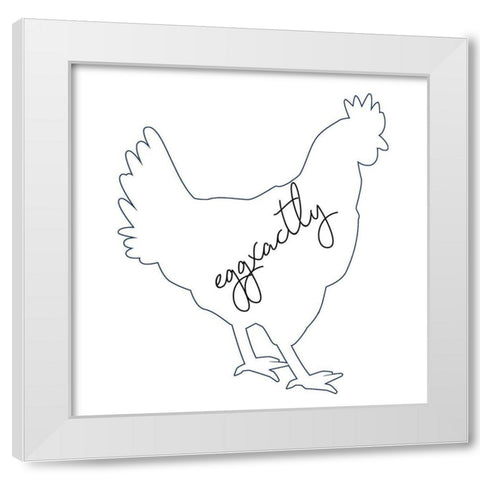 Chicken White Modern Wood Framed Art Print by Phillip, Jamie