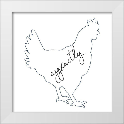 Chicken White Modern Wood Framed Art Print by Phillip, Jamie