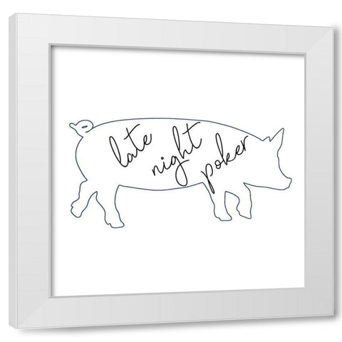 Pig White Modern Wood Framed Art Print by Phillip, Jamie