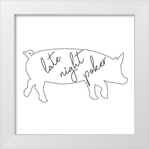 Pig White Modern Wood Framed Art Print by Phillip, Jamie