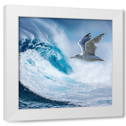 Big Wave White Modern Wood Framed Art Print by Phillip, Jamie