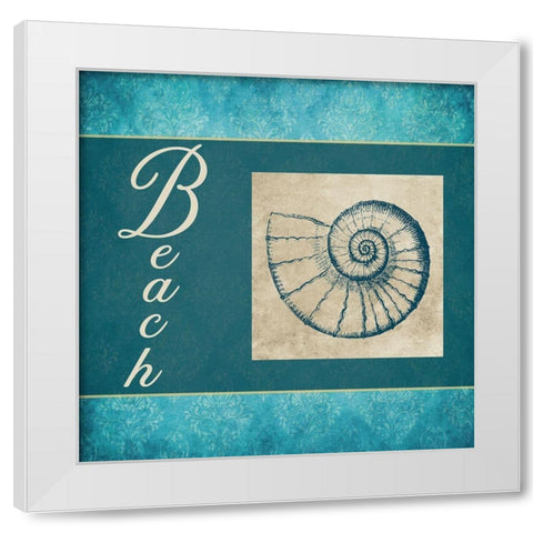 Beach White Modern Wood Framed Art Print by Phillip, Jamie