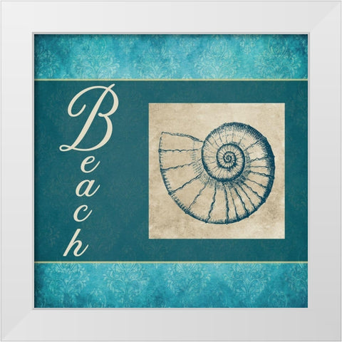 Beach White Modern Wood Framed Art Print by Phillip, Jamie