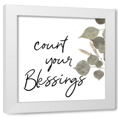 Blessings White Modern Wood Framed Art Print by Phillip, Jamie