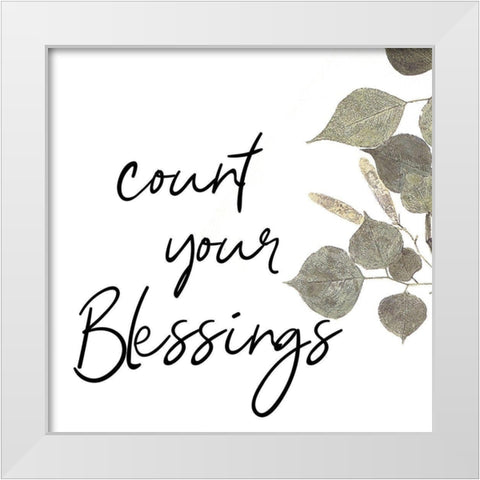 Blessings White Modern Wood Framed Art Print by Phillip, Jamie