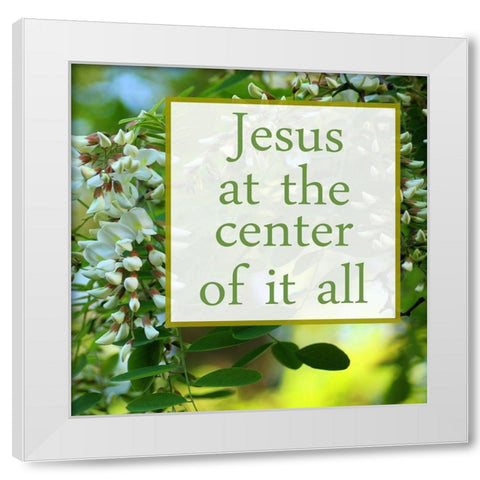 Jesus White Modern Wood Framed Art Print by Phillip, Jamie