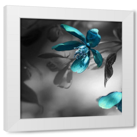 Teal White Modern Wood Framed Art Print by Phillip, Jamie