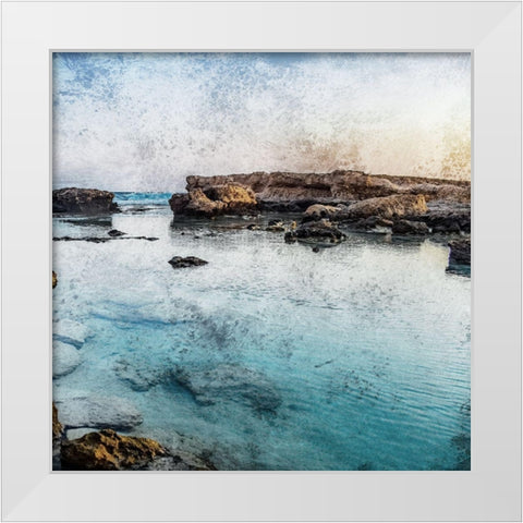 Coastal Rock White Modern Wood Framed Art Print by Phillip, Jamie