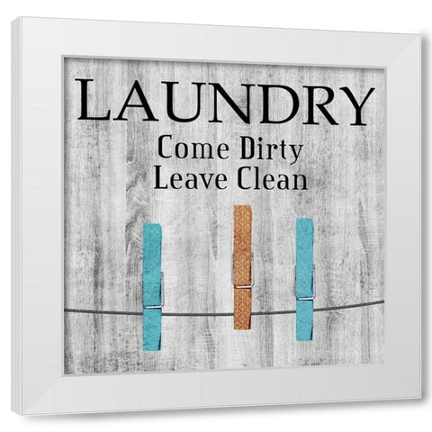 Laundry White Modern Wood Framed Art Print by Phillip, Jamie